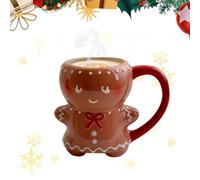 Skeadex Mr Mrs Tasses à Café en Céramique, Ensembles de Mugs Bonhomme de Pain d'épice, Tasse Couple Café/Thé Cadeau de Noël, Mariage, Couple, Saint Valentin ou Anniversaire (rouge)