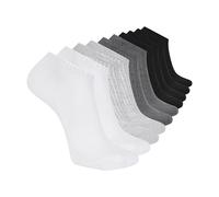 Skechers 10 Pack Cushioned Low Cut Socks Chaussettes, Blanc/Gris Acier/Noir, 43-47 Homme