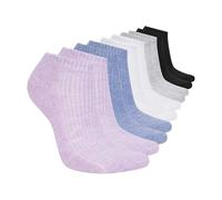 Skechers 10-Pack Half Terry Classic Low Cut Socks, Comfort-fit & Cushioned Footbed Chaussettes, Violet/Bleu, chiné, Multicolore, 42-44.5 EU Femmes