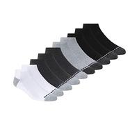 Skechers Lot de 10 Chaussettes Invisibles pour Homme Course, Blanc/Noir, Taille Unique