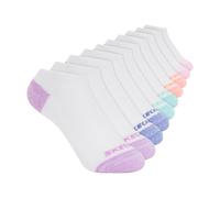 Skechers 10 paires de chaussettes invisibles pour enfants, Blanc/multicolore, 5-6.5