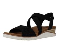 Skechers Femme Arch Fit Beach Kiss Sandale, Cuir Duraleather tricoté Noir, 39 EU