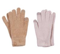 Skechers 2 Pack Feather Yarn Gloves en Rose/Brun