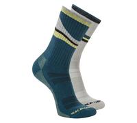 Skechers 2 Pack hommes's Crew Trail Chaussettes en Turquoise, Pointure Grand