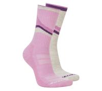 Skechers 2 Pack Wohommes's Crew Trail Chaussettes en Rose, Pointure Moyen