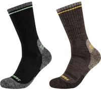 Skechers 2PPK Men Trail Wool Socks SK41104-8997, Chaussettes, Hommes, Noir
