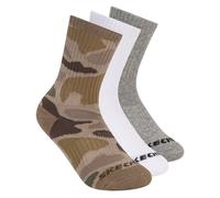 Skechers 3 Pack Boys' Crew Camo Chaussettes en Camouflage, Pointure Moyen