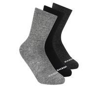 Skechers 3 Pack Boys' Crew Cotton Chaussettes en Gris, Pointure Moyen