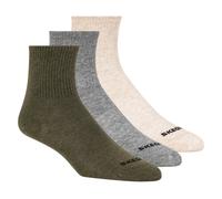 Skechers 3 Pack Boys' Crew Cotton Chaussettes en Vert, Pointure Moyen