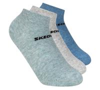 Skechers 3 Pack Boys' Low Cut Cotton Chaussettes en Bleu, Pointure Moyen