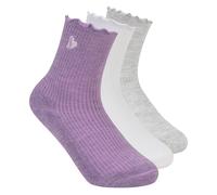 Skechers 3 Pack Enfants Ankle Lettuce Chaussettes en Violette, Pointure Petit