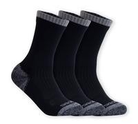Skechers 3 Pack Half Terry Work Crew Chaussettes en Noir/Gris, Pointure Moyen