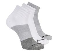 Skechers 3 Pack hommes's Colorblock Quarter Chaussettes en Gris, Pointure Grand