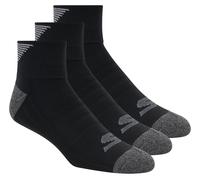 Skechers 3 Pack hommes's Half Terry Quarter Crew Chaussettes en Noir, Pointure Grand