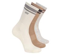 Skechers 3 Pack hommes's Lifestyle Crew Chaussettes en Beige, Pointure Grand