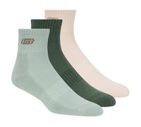 Skechers 3 Pack hommes's Lifestyle Quarter Chaussettes en Vert Foncé, Pointure Grand