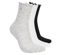 Skechers 3 Pack Wohommes's Ankle Lettuce Chaussettes en Gris Clair, Pointure Moyen