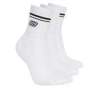 Skechers 3 Pack Wohommes's Low Crew Varsity Chaussettes en Blanc, Pointure Moyen