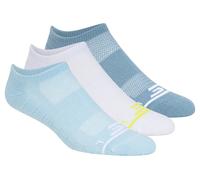 Skechers 3 Pack Wohommes's No Show Premium Basic Chaussettes en Bleu/Turquoise, Pointure Moyen