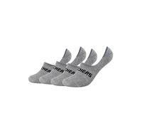 Skechers 4 pair Unisex footies mesh ventilation socks SK44008, Farben:Light Grey Melange, Socken & Strümpfe:47-49