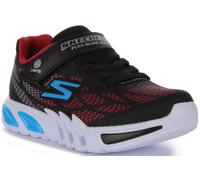 SKECHERS 400137L Rdbk Flexible Brille Elite Baskets Enfants Shoes Rouge Noir UK