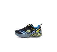 SKECHERS 400150L-BKBL Clair Tempête Dessus Garçon Chaussures Gris Noir Taille 4