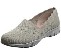 Skechers Femme Seager-Stat-Scalloped Collar, Engineered Knit Slip-on-Classic Fit Baskets Enfiler, Beige, 37.5 EU