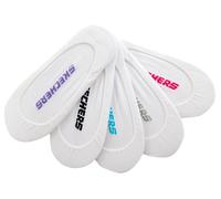 Skechers 5 Pack Non Terry Solid Liner Chaussettes en Blanc, Pointure Moyen