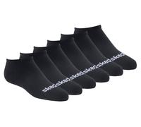 Skechers 6 Pack No Show Cotton Chaussettes en Noir, Pointure Petit