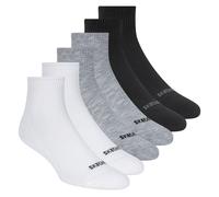 Skechers 6 Pack Quarter Crew Chaussettes en Blanc/Noir, Pointure Moyen