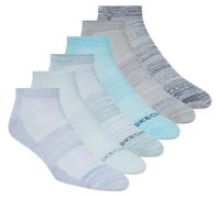 Skechers 6 Pack Wohommes's Low Cut Sport Stripe Chaussettes en Bleu/Turquoise, Pointure Moyen