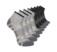 Skechers 8-Pack Work Collection Quarter Crew Socks, Extended Cushion & Mesh Ventilation Chaussettes, Gris Froid/Gris Acier, 10-13 Homme