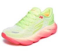 Skechers Aero Burst Performance Chaussures pour Femmes, White Textile/Yellow Trim, 39 EU