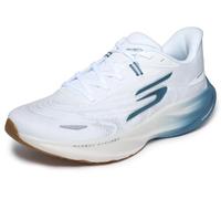 Skechers Aero Spark Performance Chaussures de Course pour Homme, White Textile/Blue Trim, 43 EU