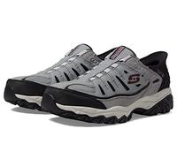 Skechers Afterburn M. Fit Ridgeburn Slip-in Chaussures à Enfiler pour Homme Mocassin, Gris/Noir, 44 EU X-Large