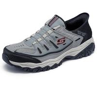 Skechers Afterburn M. Fit Ridgeburn Slip-in Chaussures à Enfiler pour Homme Mocassin, Gris/Noir, 45 EU