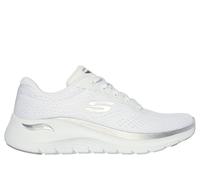 Skechers Arch Fit 2.0 - Glow The Distance Chaussures Moyen Width en Blanc/Argent, Pointure 37, Vegan, Lavable en machine