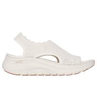 Skechers Arch Fit 2.0 Sandal - Flawless Choice Chaussures Moyen Width en Blanc Cassé, Pointure 37, Vegan, Lavable en machine