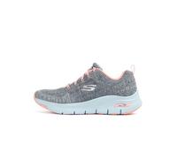 Skechers Baskets Arch Fit Comfy Wave Femme – Tricot gris, bordure rose – 37.5 EU (4.5 UK)