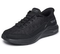 Skechers Baskets à Enfiler Contour Foam pour Homme - Coupe Confortable - Mains Libres, Noir/Blanc, 39 EU