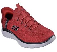Skechers Summits Key Pace Mocassins mains libres pour homme, rouge/noir, 42 EU