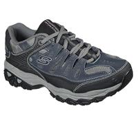 Skechers Baskets à Lacets Afterburn en Mousse à mémoire de Forme pour Homme, Bleu Marine, 41 EU X-Large