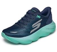 Skechers Baskets Aero Burst pour Femme, Bleu Marine/Bleu-Vert, 39 EU