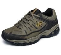 Skechers Baskets After Burn M. Fit pour homme | Mousse à mémoire de forme, semelle intermédiaire Articu-Lyte, dessus en cuir et maille, décontracté, lacets traditionnels