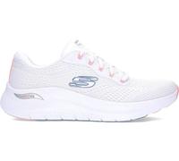 Skechers Baskets Arch Fit 2.0 Big League pour Femme, Maille Blanche, Bordure Rose et Bleue, 41 EU