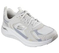 Skechers Baskets Arch Fit 2.0 Vintage Luxe pour Femme, Bordure Grise en Maille de Cuir Naturel, 41 EU