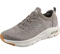 Skechers Baskets Arch Fit Waveport pour Homme, Bordure en Maille Taupe, 43 EU