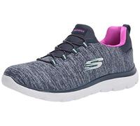 Skechers Baskets Athleisure pour Femme, Bleu Marine/Rose Vif., 11