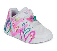 Skechers Baskets Uno Lite Heart Status pour Fille, Blanc synthétique/Bordure Multiple, Pointure 45