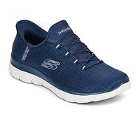 Skechers Espadrilles Femme Summits Classy Night – Mesh bleu marine, garniture argentée – 39 EU